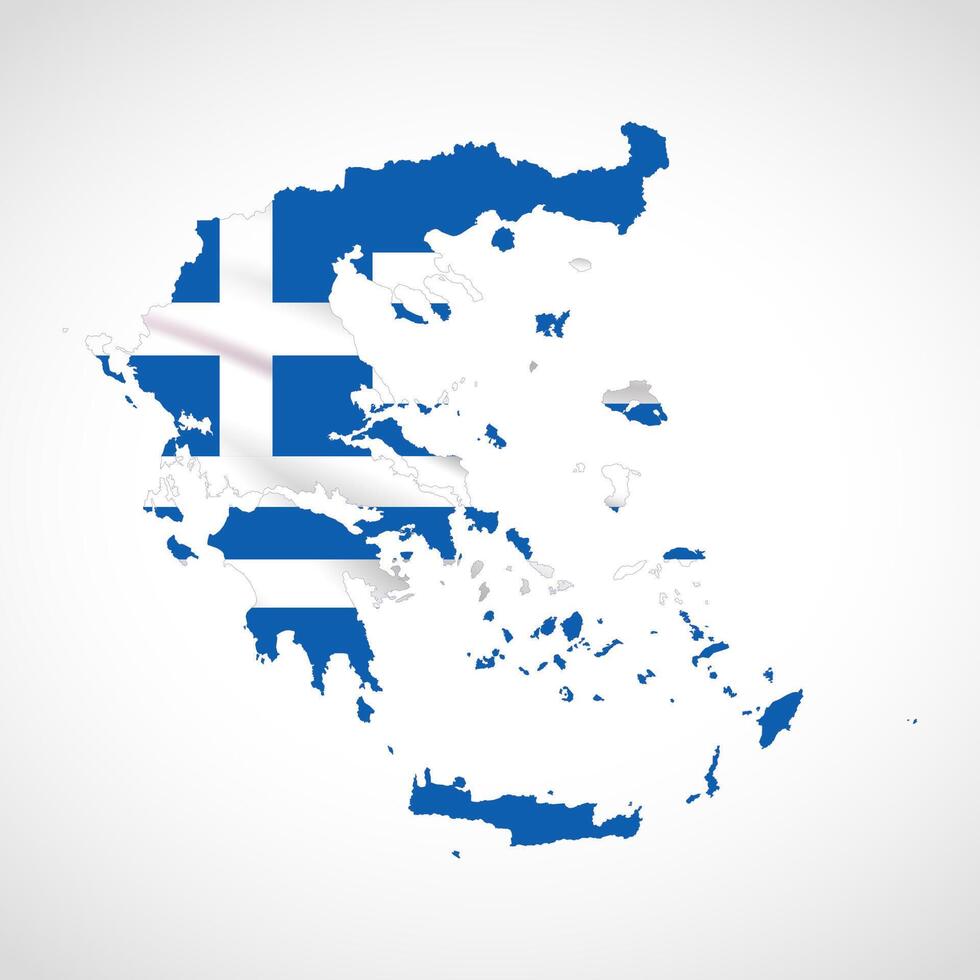 Greece Map Silhouette with National Flag Design vector