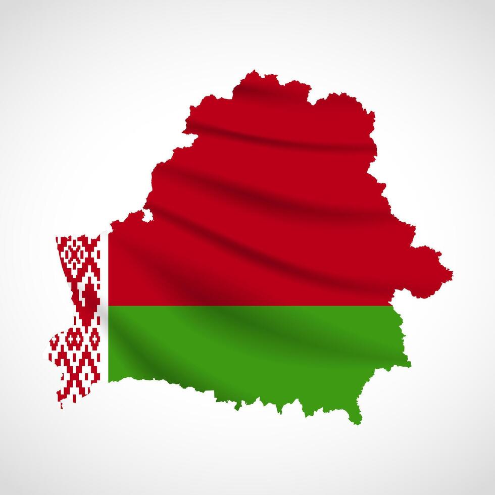 Belarus Map Silhouette with National Flag Design vector