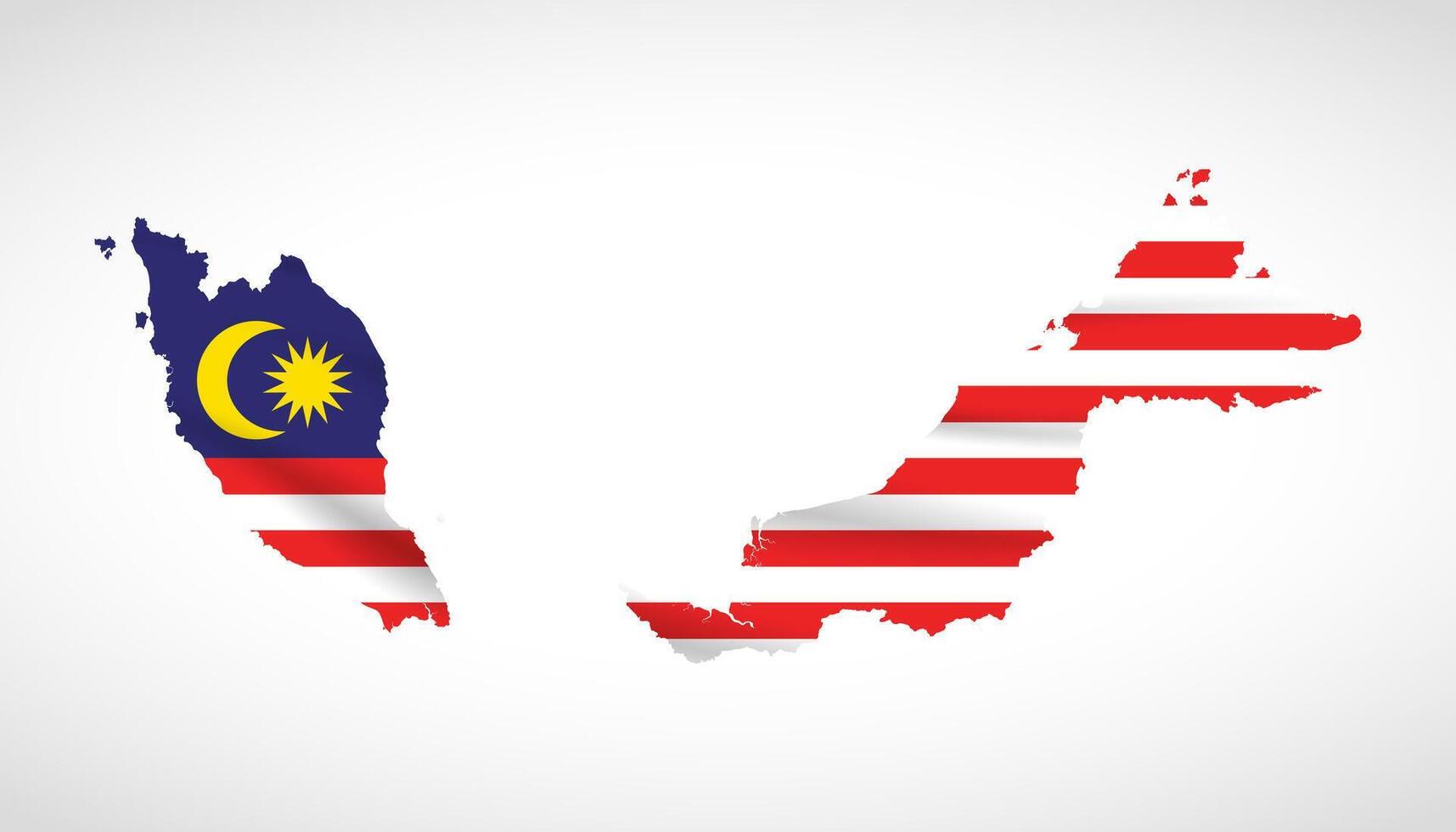 Malaysia Map Silhouette with National Flag Design vector