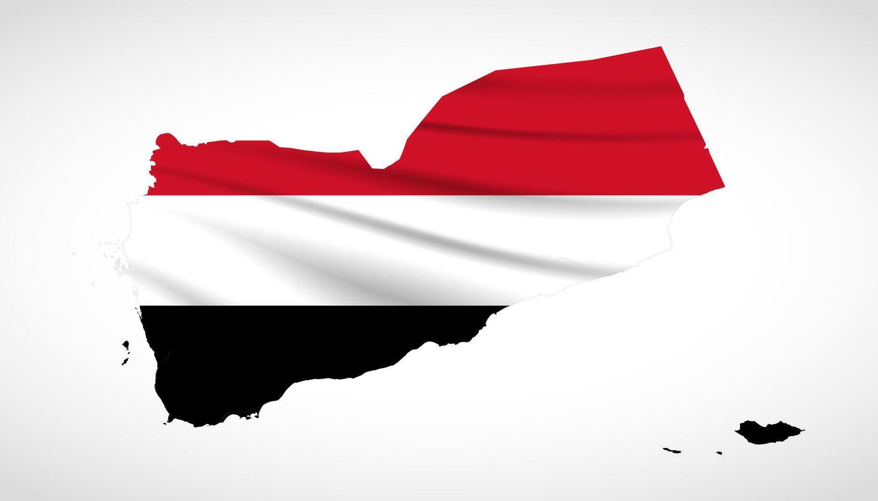 Yemen Map Silhouette with National Flag Design vector