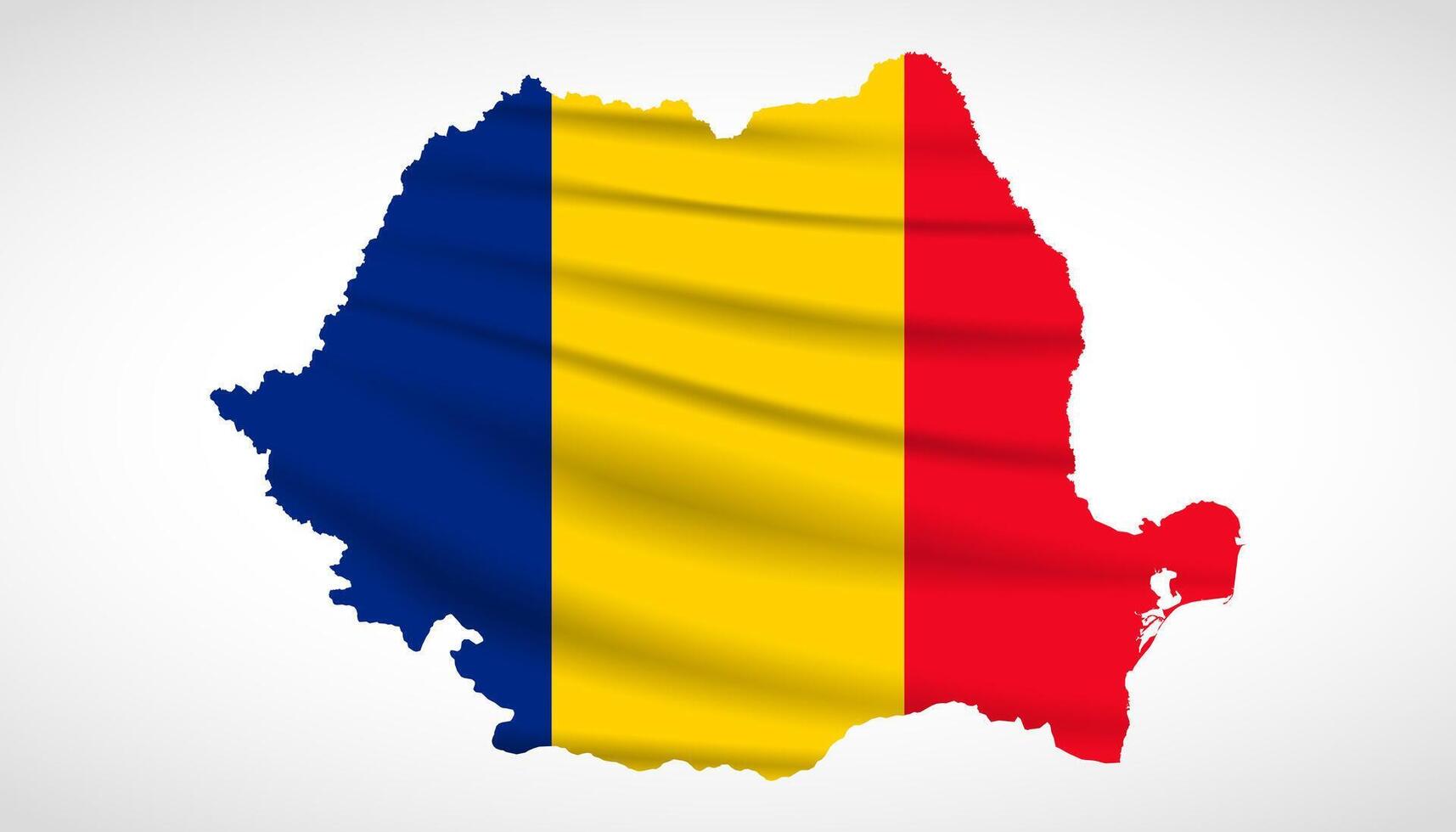 Romania Map Silhouette with National Flag Design vector
