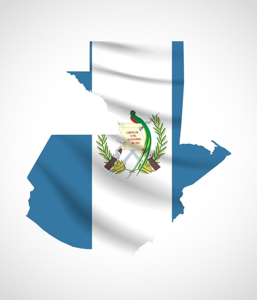 Guatemala Map Silhouette with National Flag Design vector