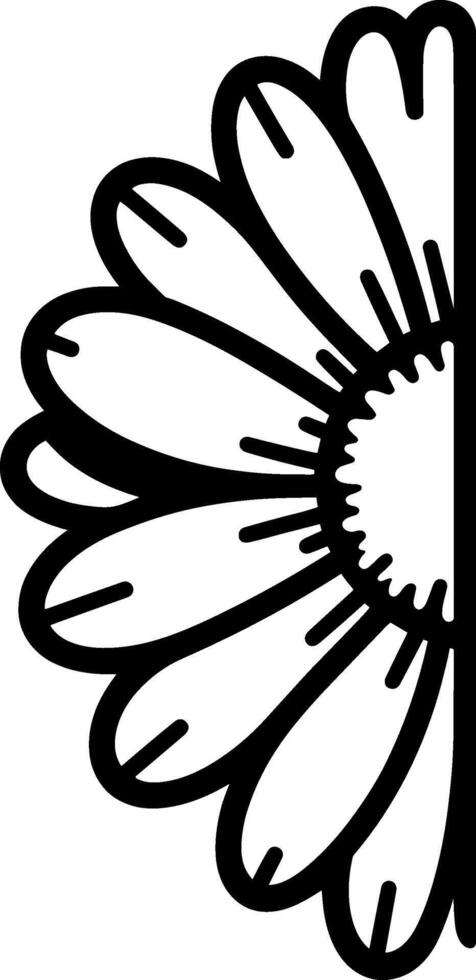 Half Daisy Outline vector