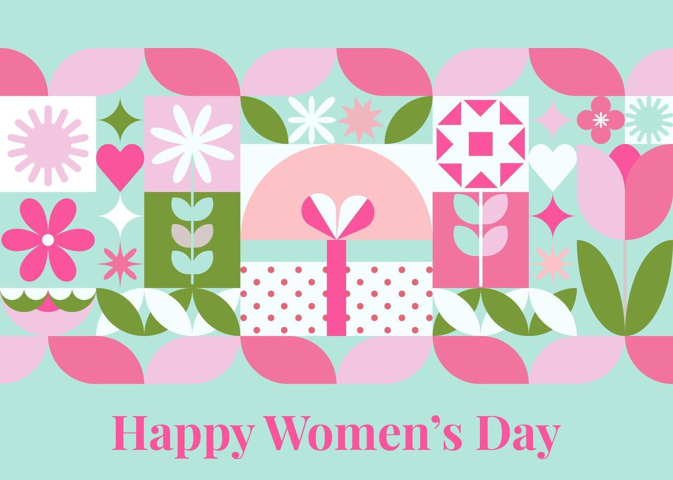 8 March International Womens Day geometric banner vector