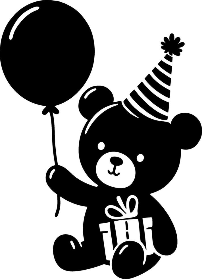 Cute Teddy Bear Birthday Hat vector