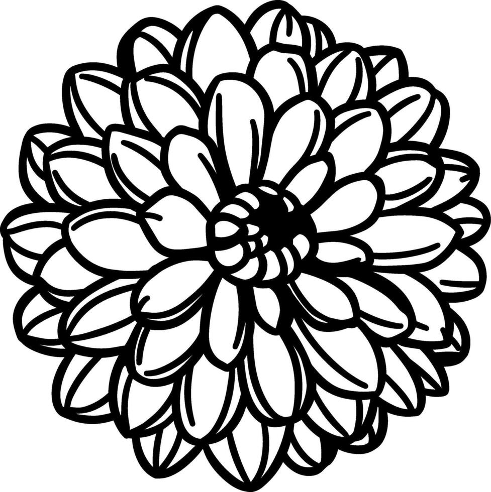 Dahlia Flower Outline vector