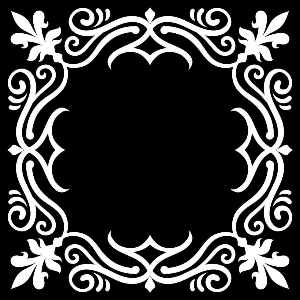 A vintage square frame illustration element. Floral symmetry border. Fit for banner, background, merchandise. Eps 10. vector