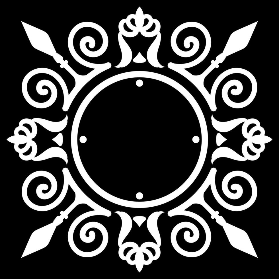 A vintage floral frame illustration element. Floral symmetry border. Fit for banner, background, merchandise. Eps 10. vector