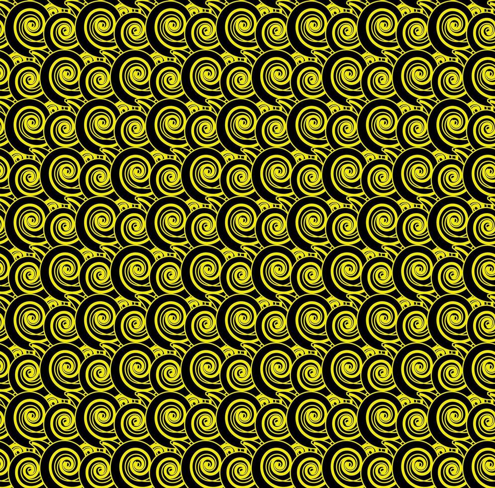 Seamless texture in the form of a pattern of golden spirals on a black background vector