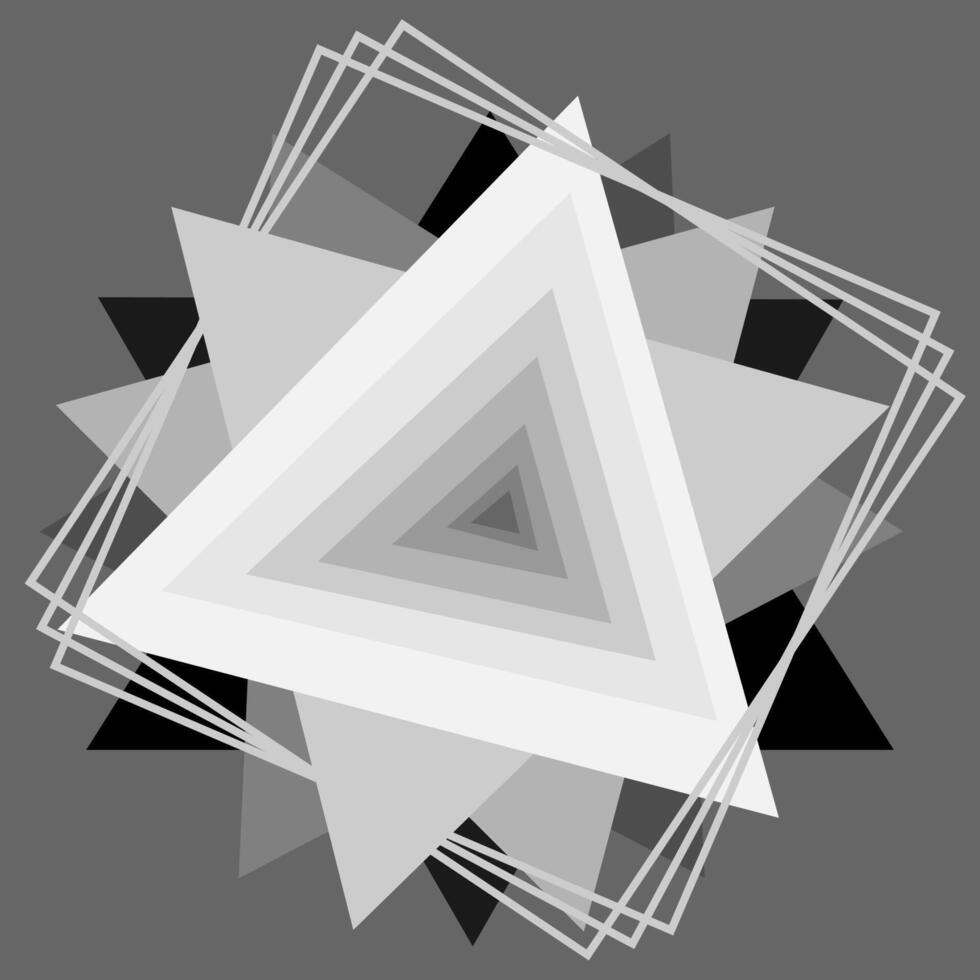 Abstract gray monochrome background decorated with geometric pattern in the form of triangles vector