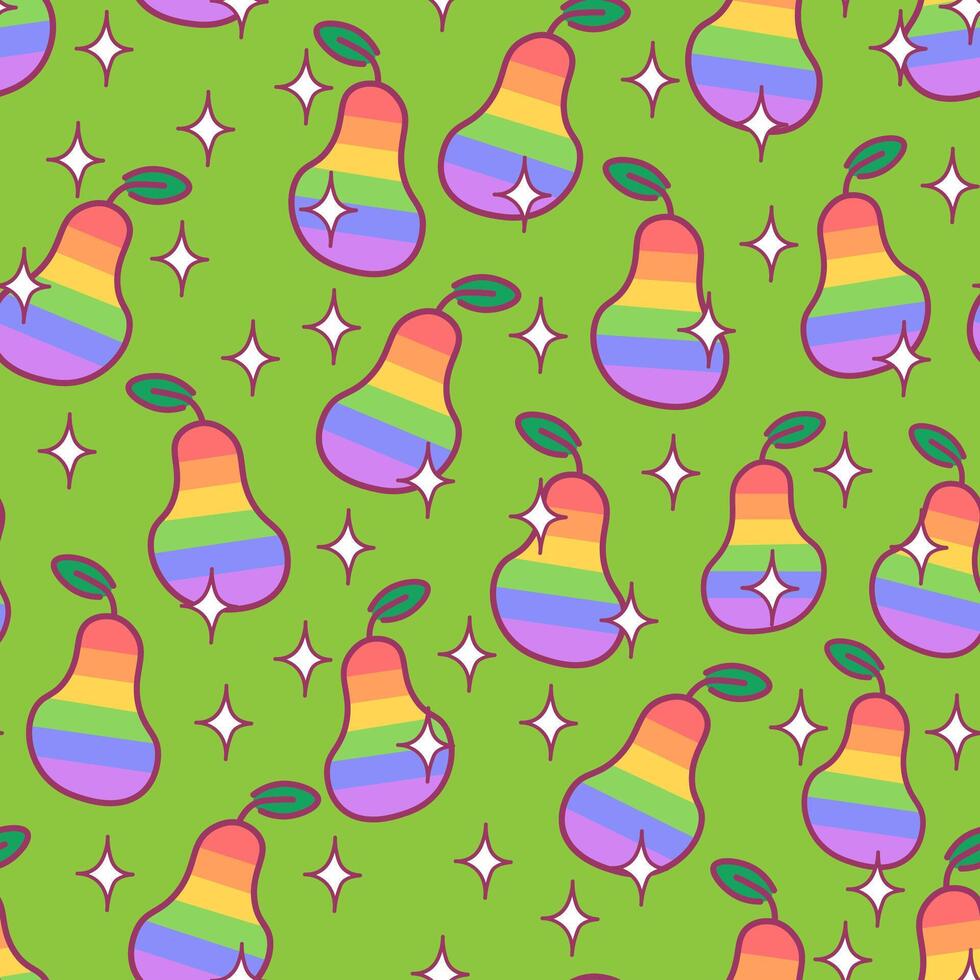 seamless pattern with lgbt pear vector