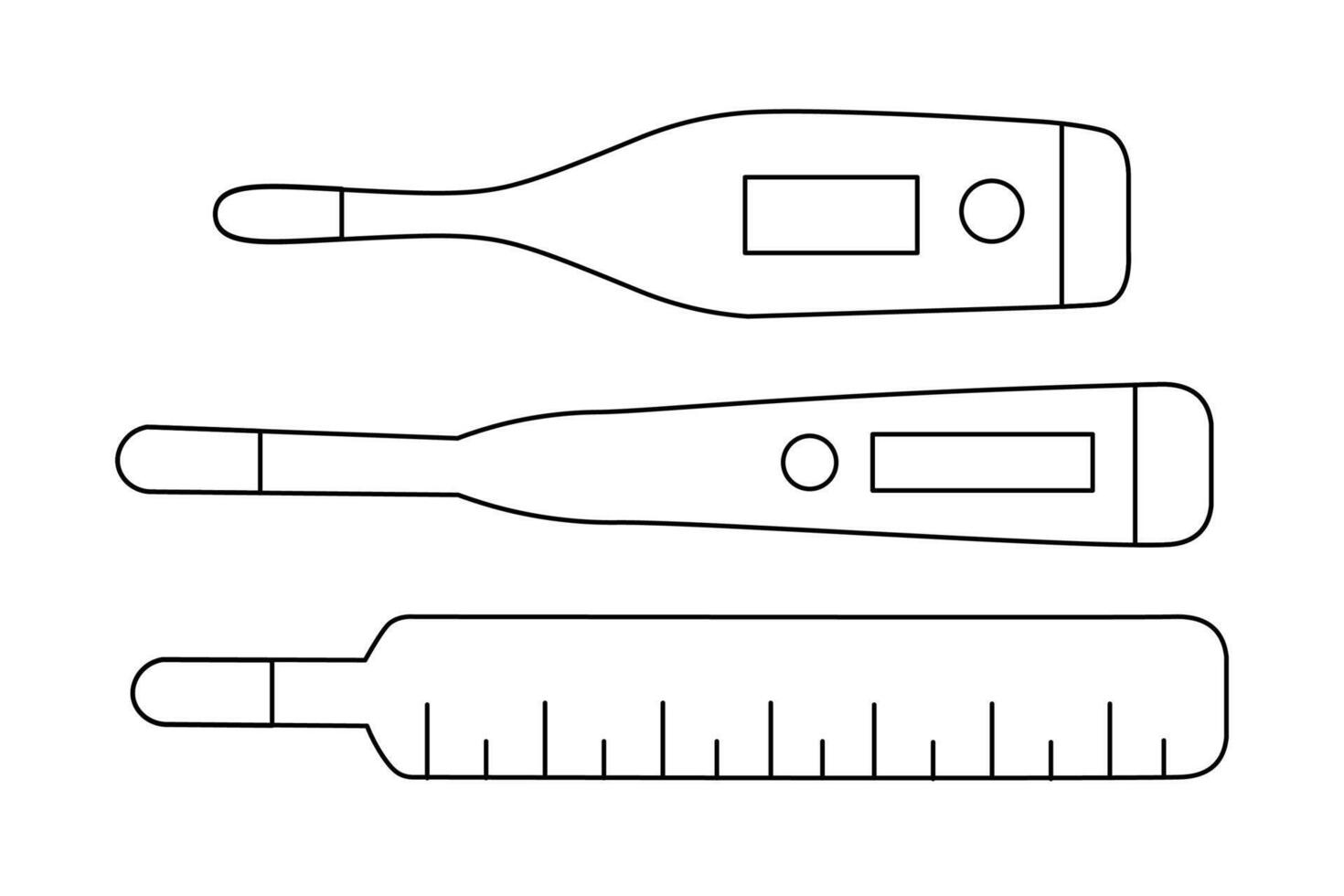 tests and thermometer icons in line style vector