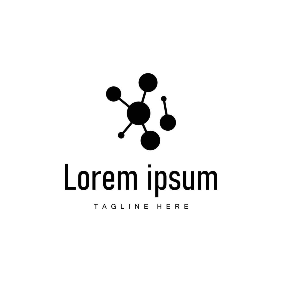 neuron logo design dna structure atom simple concept molecule vector