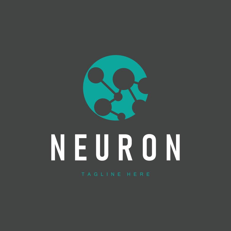 neuron logo design atom molecule structure symbol vector