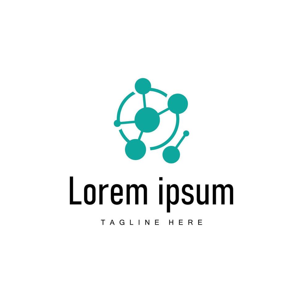 neuron logo design dna structure atom simple vector