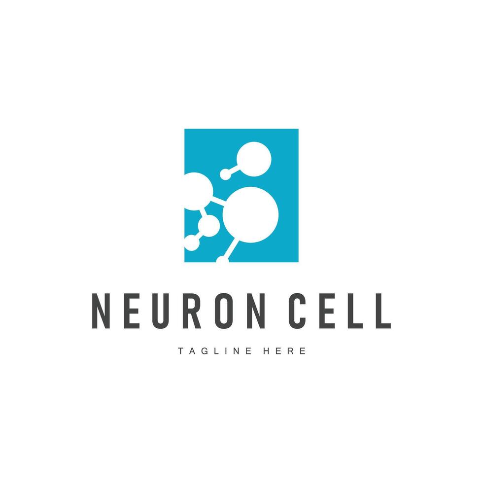 neuron logo design structure atom simple vector