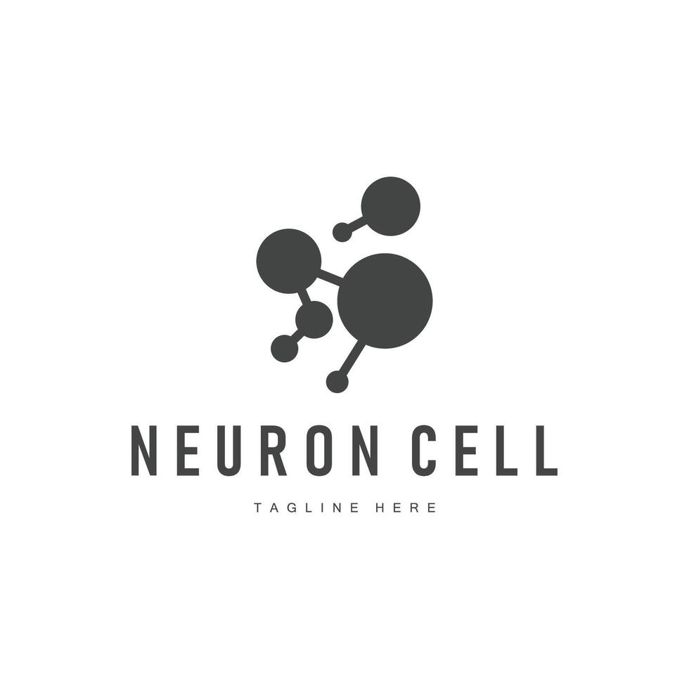 neuron logo design dna structure atom simple illustration symbol vector