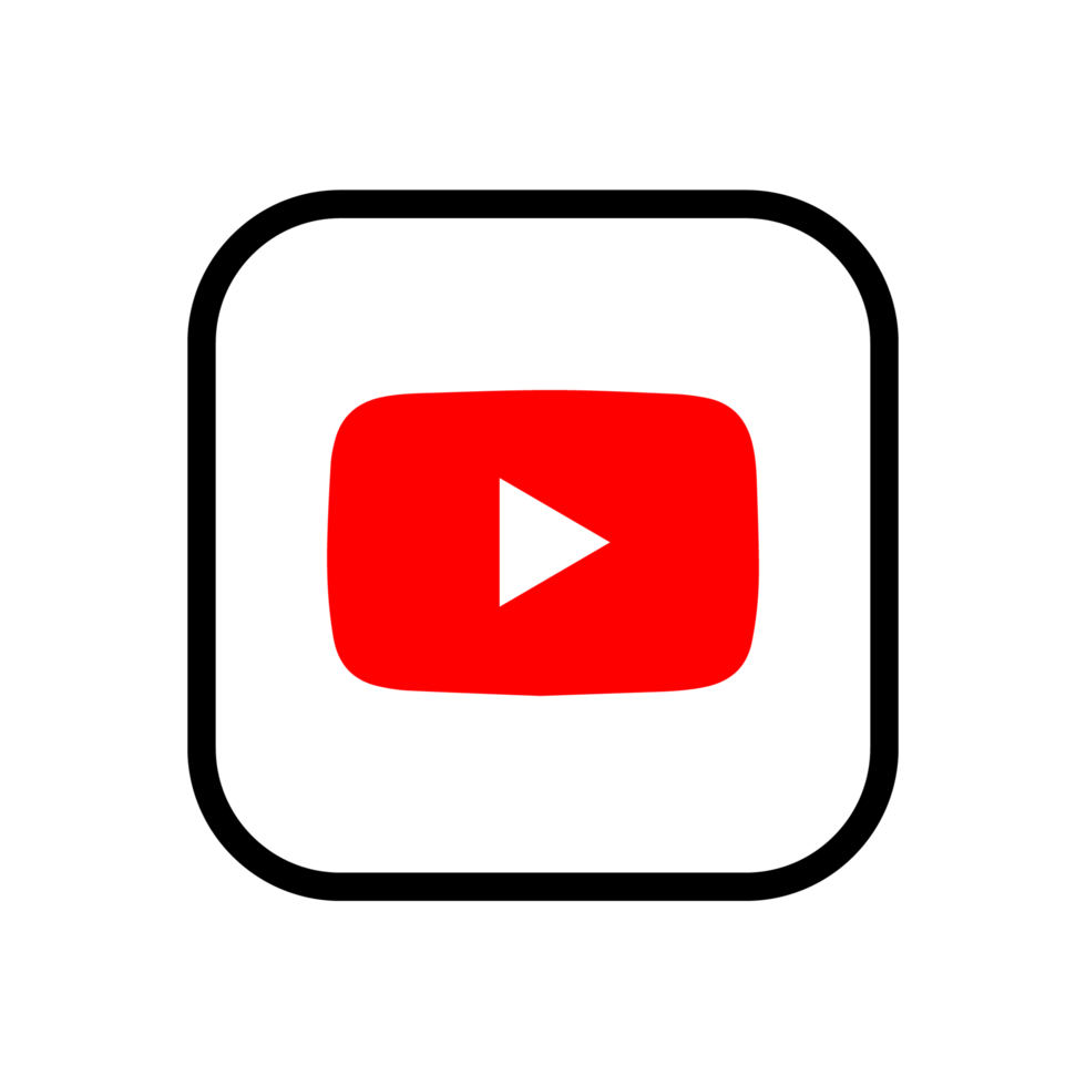 Youtube logo with a red play button png