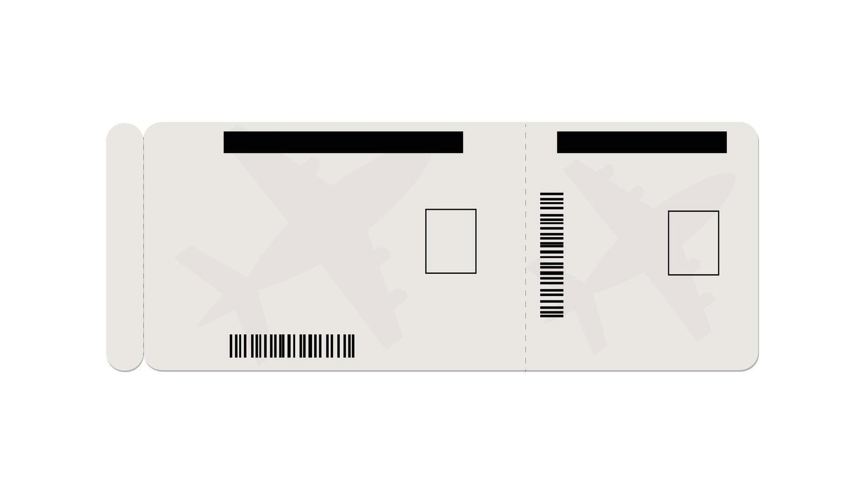 Airplane ticket design for a flight with passenger name and destination. vector