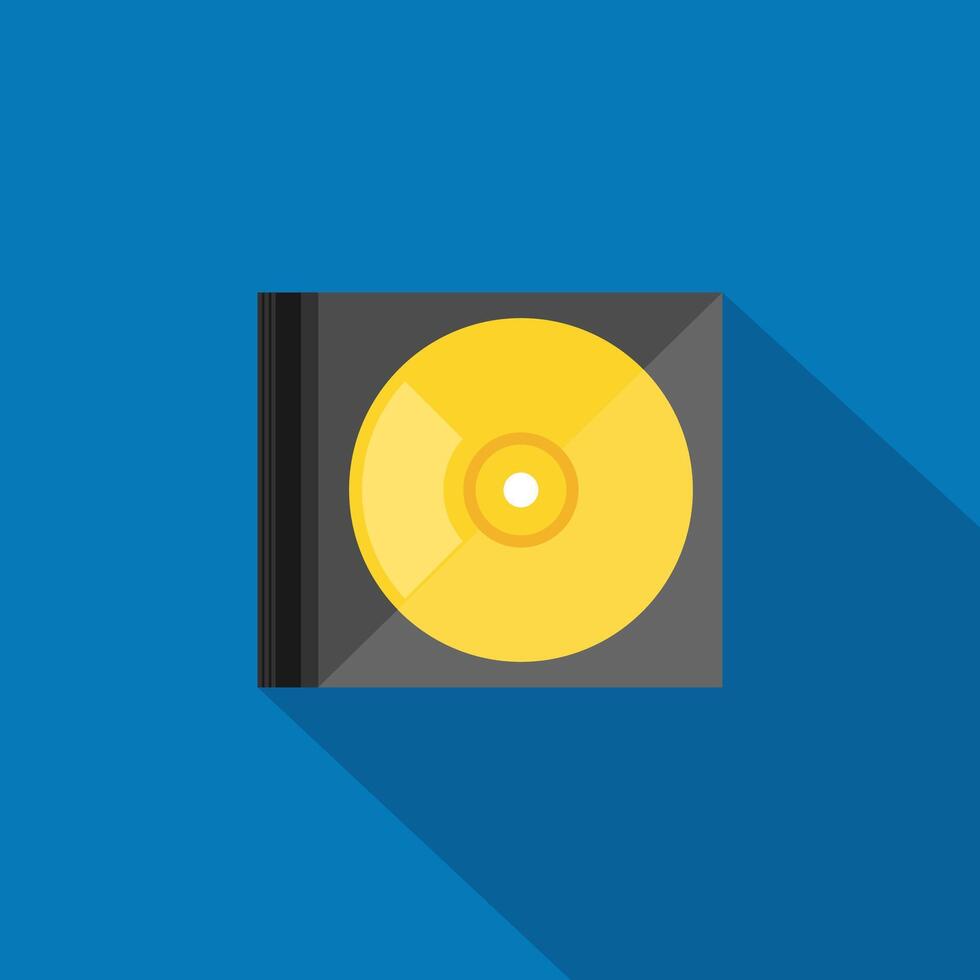 Compact Disk in Case. flat illustration of compact-disc - icon. compact-disc sign symbol. vector