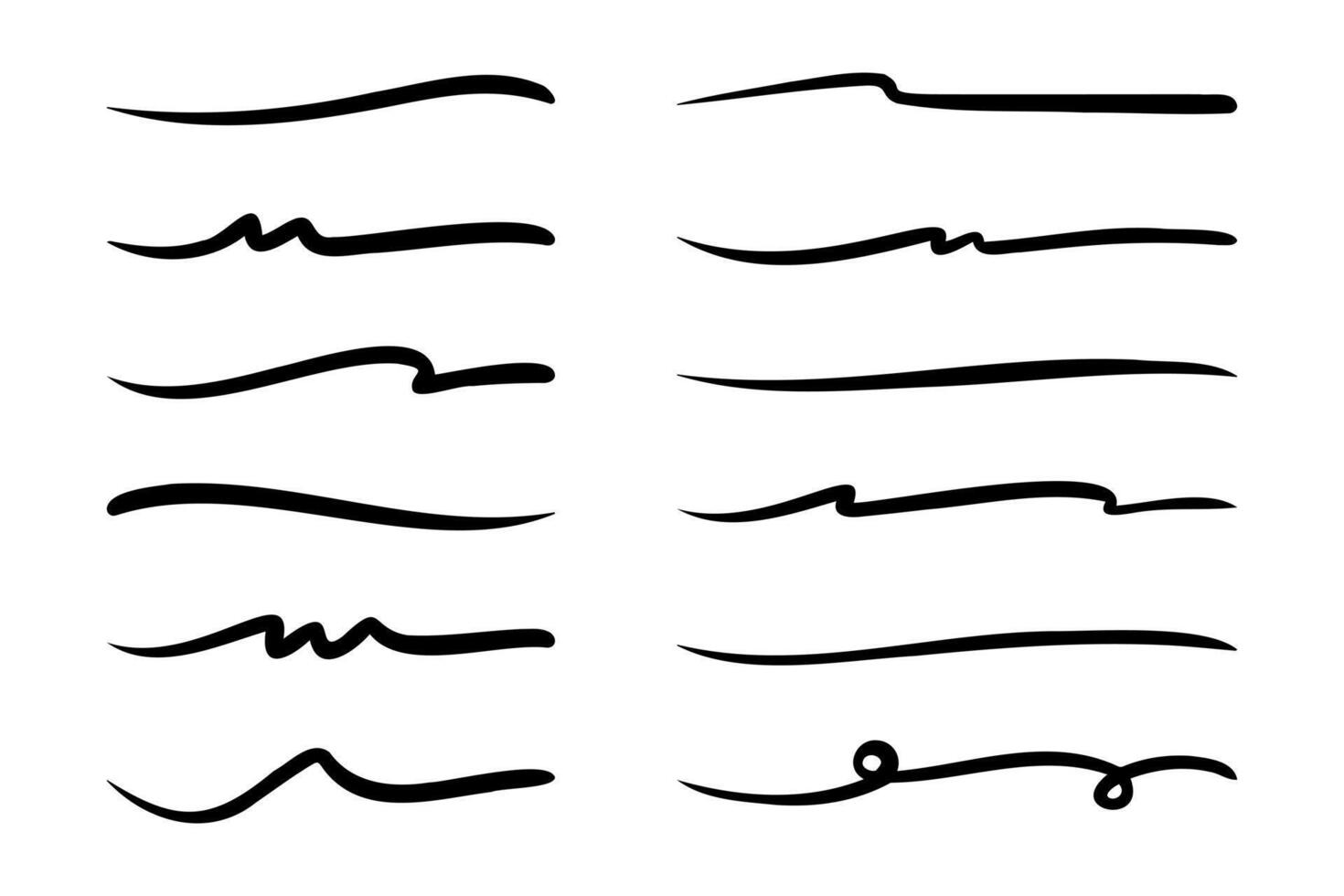 hand drawn underline collection illustration. vector