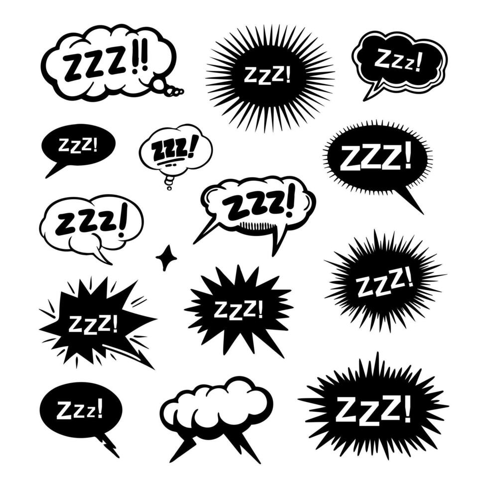 Empty text bubble for comic with content written ZZZ. vector