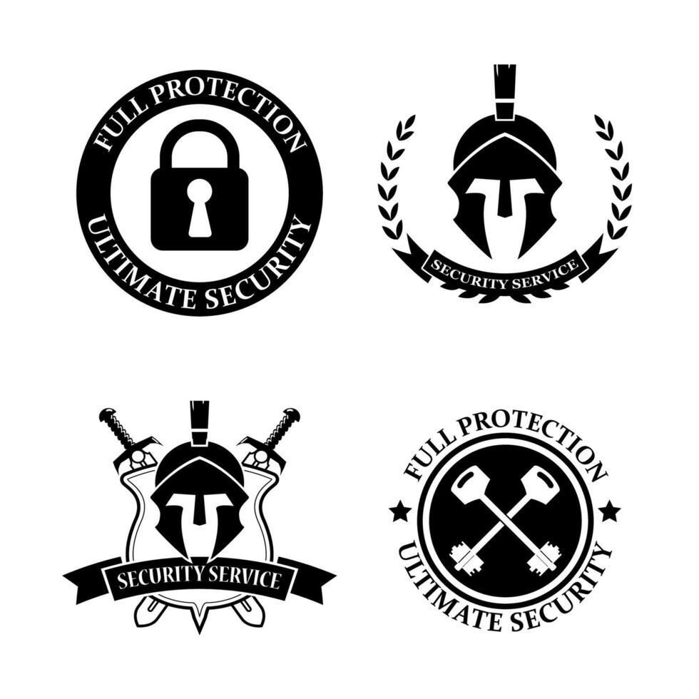Security and protect vintage labels and badges vector