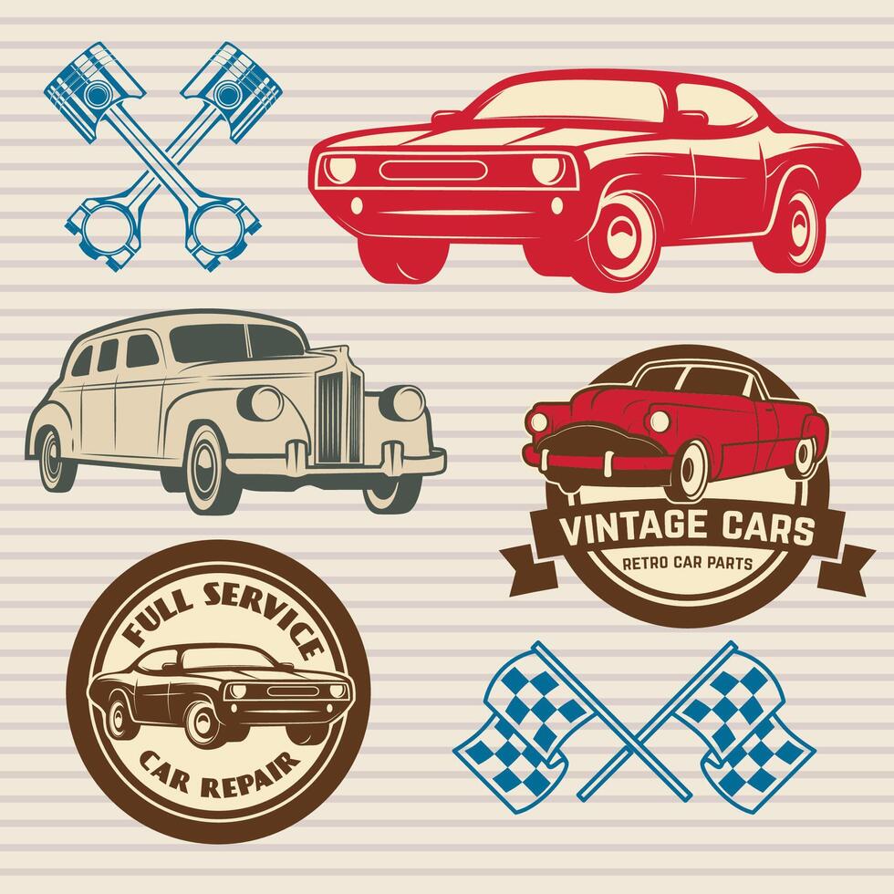 car service labels. Set of design elements for car repair service vector