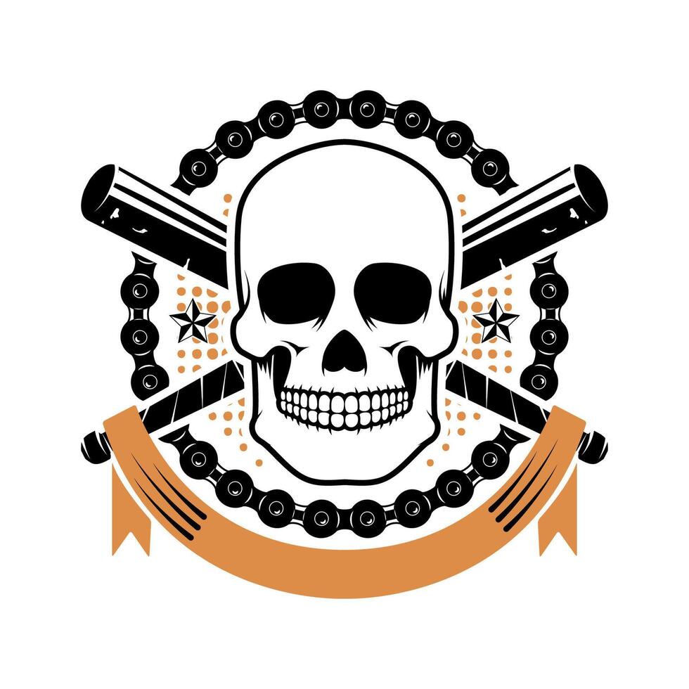 Skull with crossed baseball bats. Design elements for t-shirt print, poster template. illustration. vector