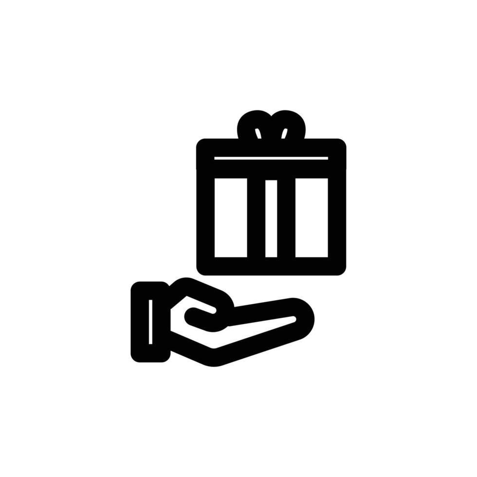Gift box on hand vector