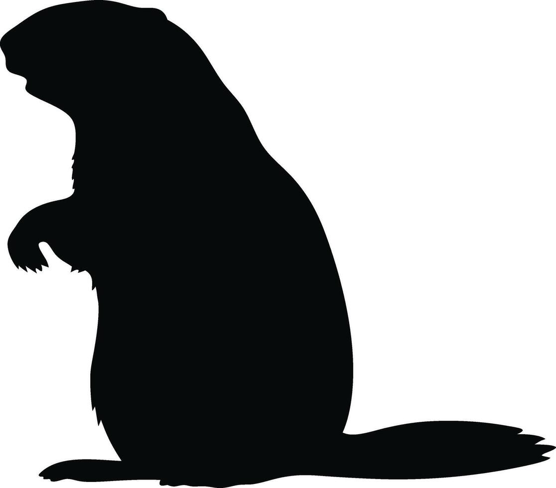 Groundhog Day. Silhouette of a Groundhog vector