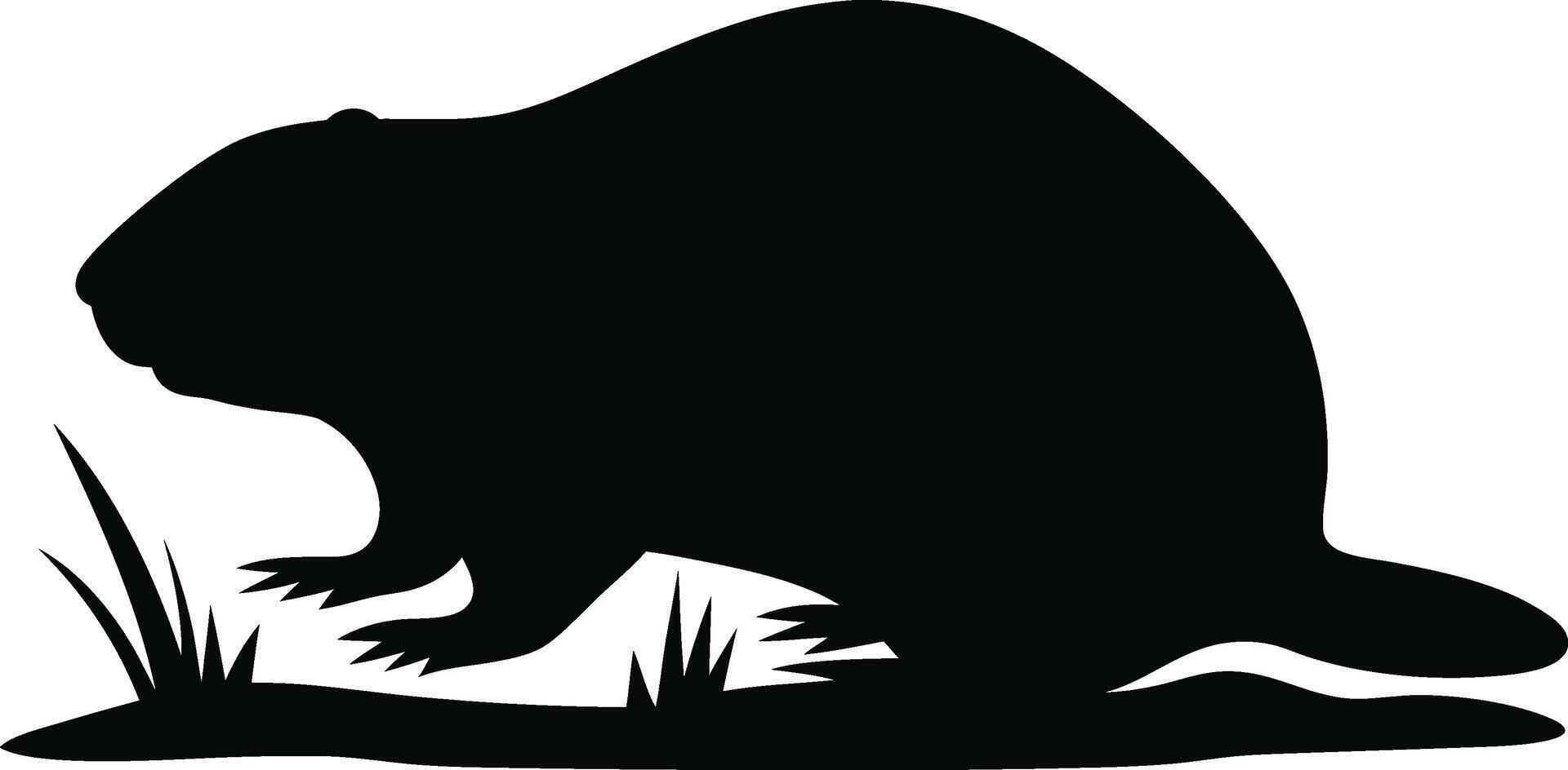 Groundhog Day. Silhouette of a Groundhog in a Natural Setting vector