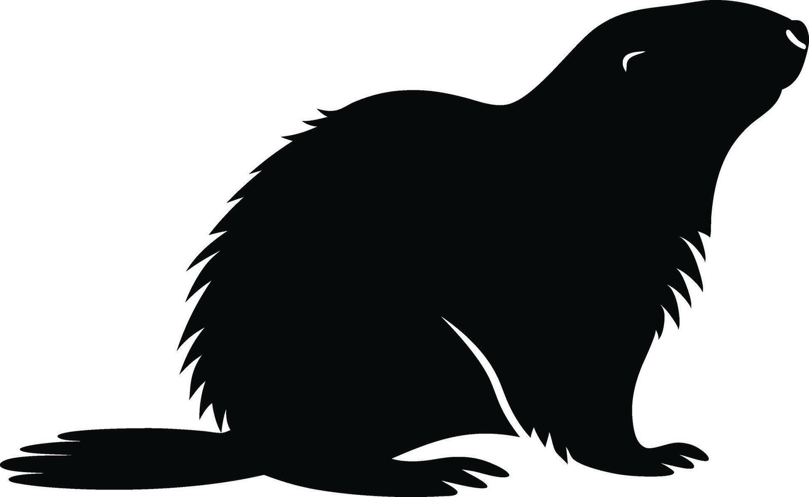 Groundhog Day. Silhouette of a Groundhog in a Simple Design vector