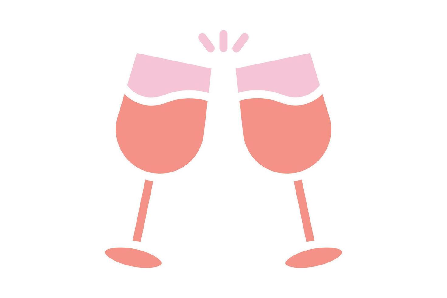 Cheers icon. solid icon style. icon related to party. valentine day elements illustration vector