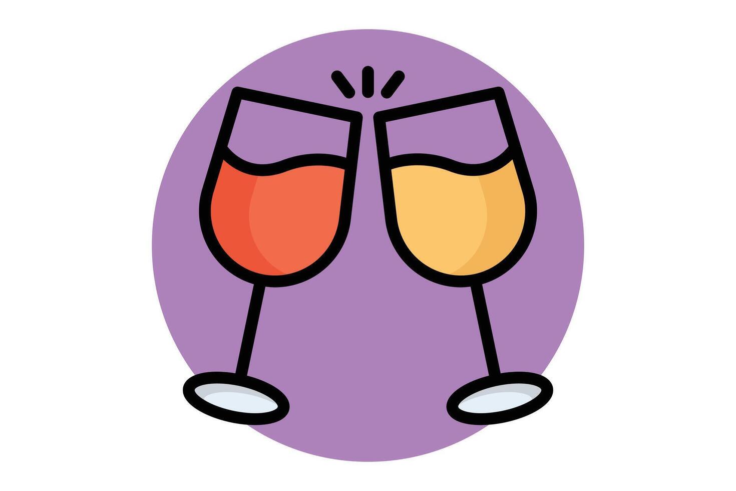 Cheers icon. colored outline icon style. icon related to party. valentine day elements illustration vector