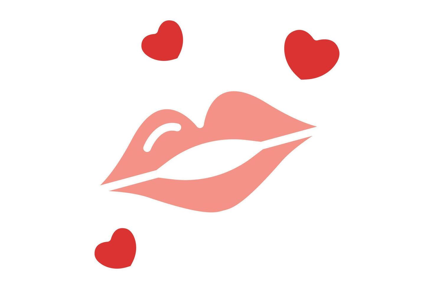 Kiss icon. solid icon style. icon related to valentine. valentine day elements illustration vector