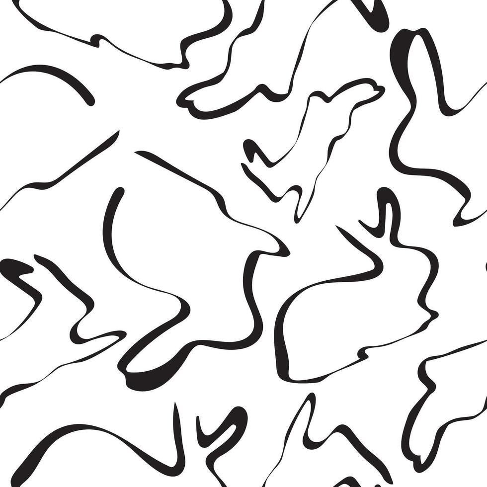seamless pattern of simple easter bunny icons in different poses drawn with lines, for various logos or designs vector