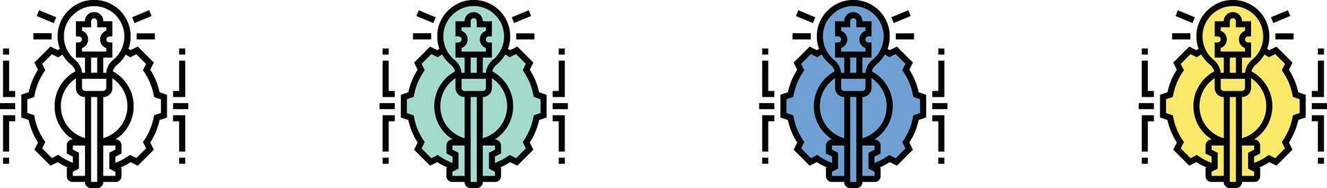 problem solving icon. Outline, Green, Blue and Yellow Style Design Isolated On White Background vector