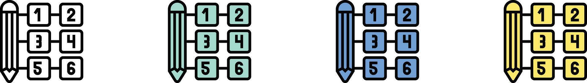 sequence icon. Outline, Green, Blue and Yellow Style Design Isolated On White Background vector