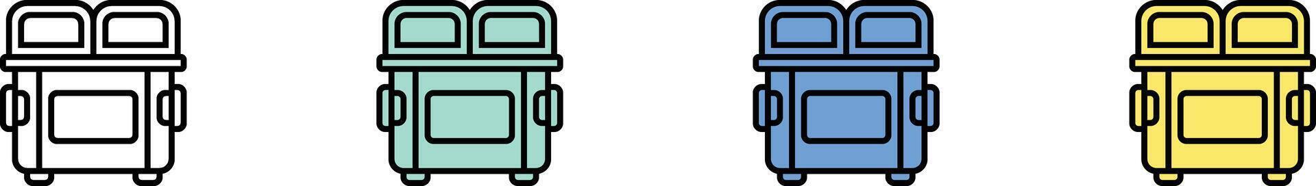 rubbish icon. Outline, Green, Blue and Yellow Style Design Isolated On White Background vector