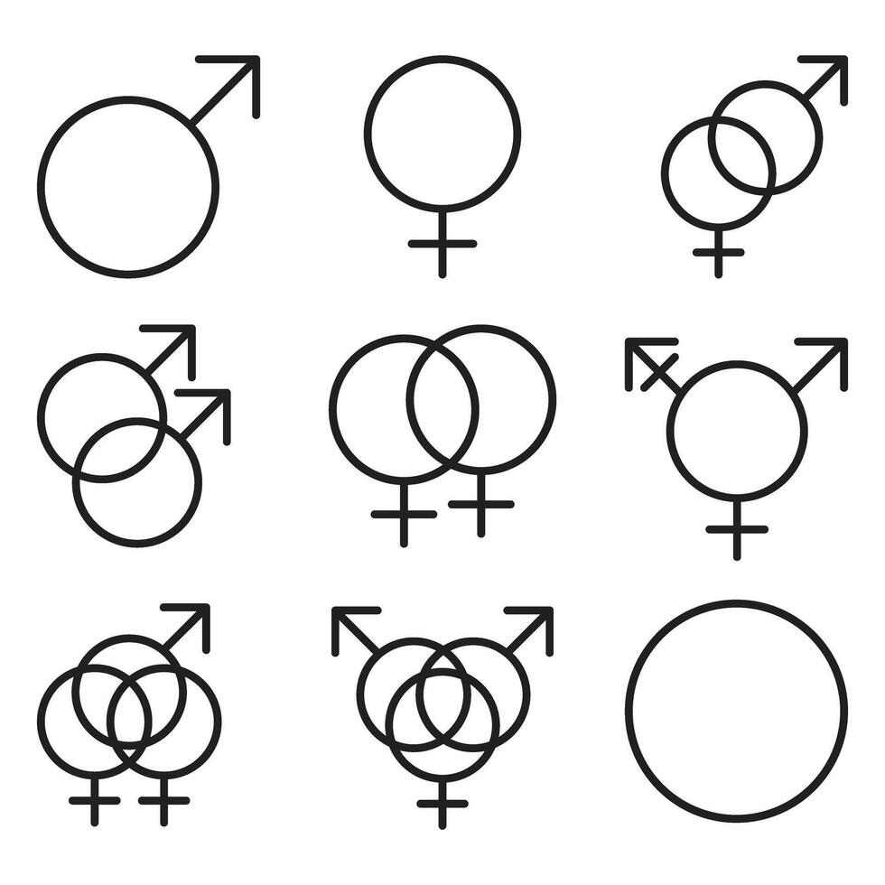 a set of male and female symbols vector