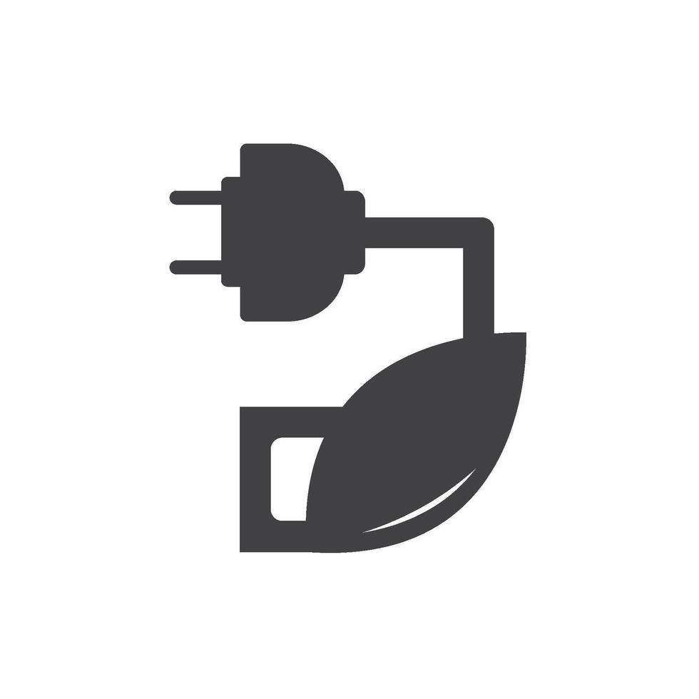 electric cord leaf icon of eco energy saver concept design template vector