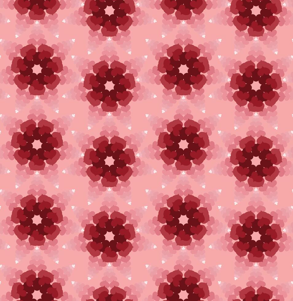 Flower heart Pink Repeat Pattern Background Wallpaper vector