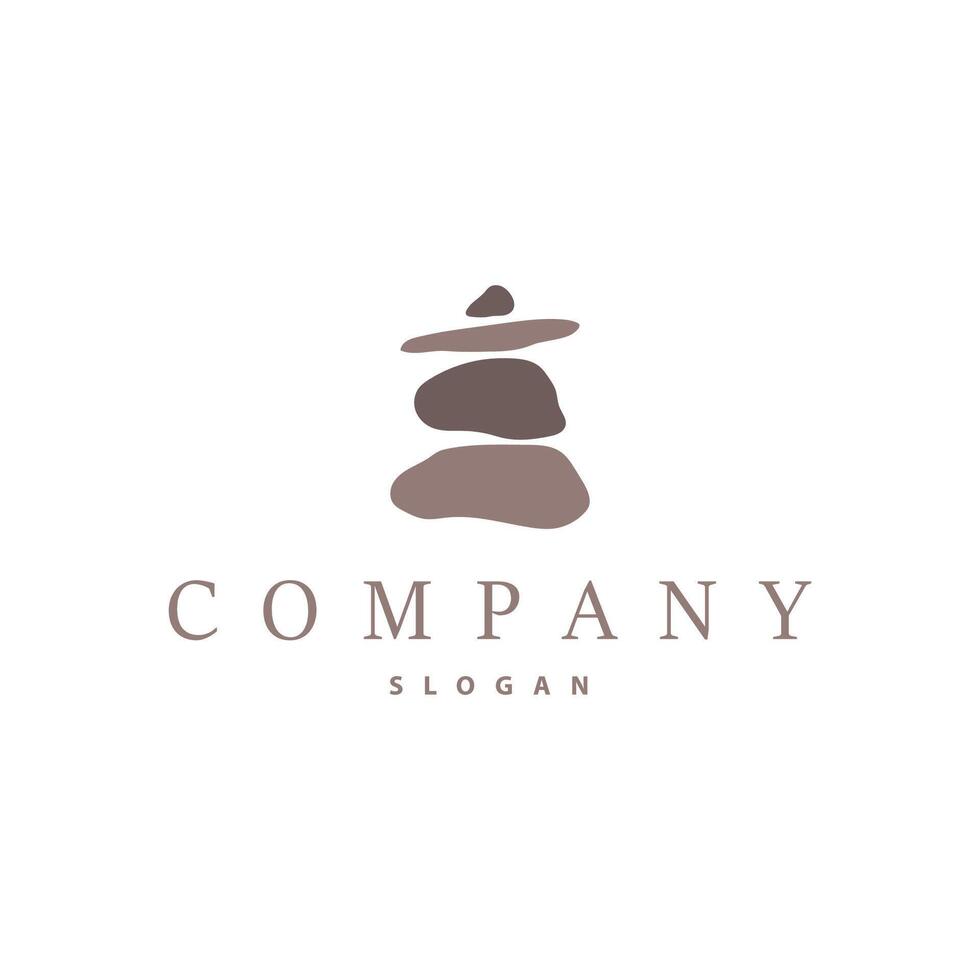 balancing stone logo simple template vector