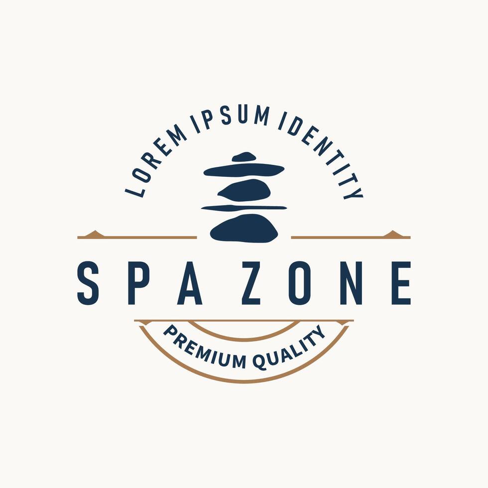 balancing stone logo design zenstone vector