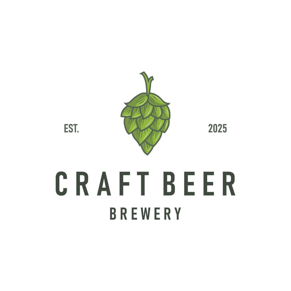 elegant concept craft beer logo vector