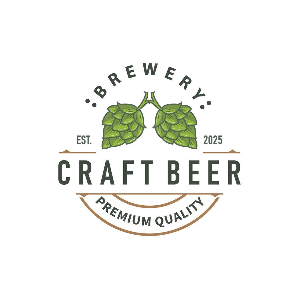 elegant concept craft beer logo design collection vector