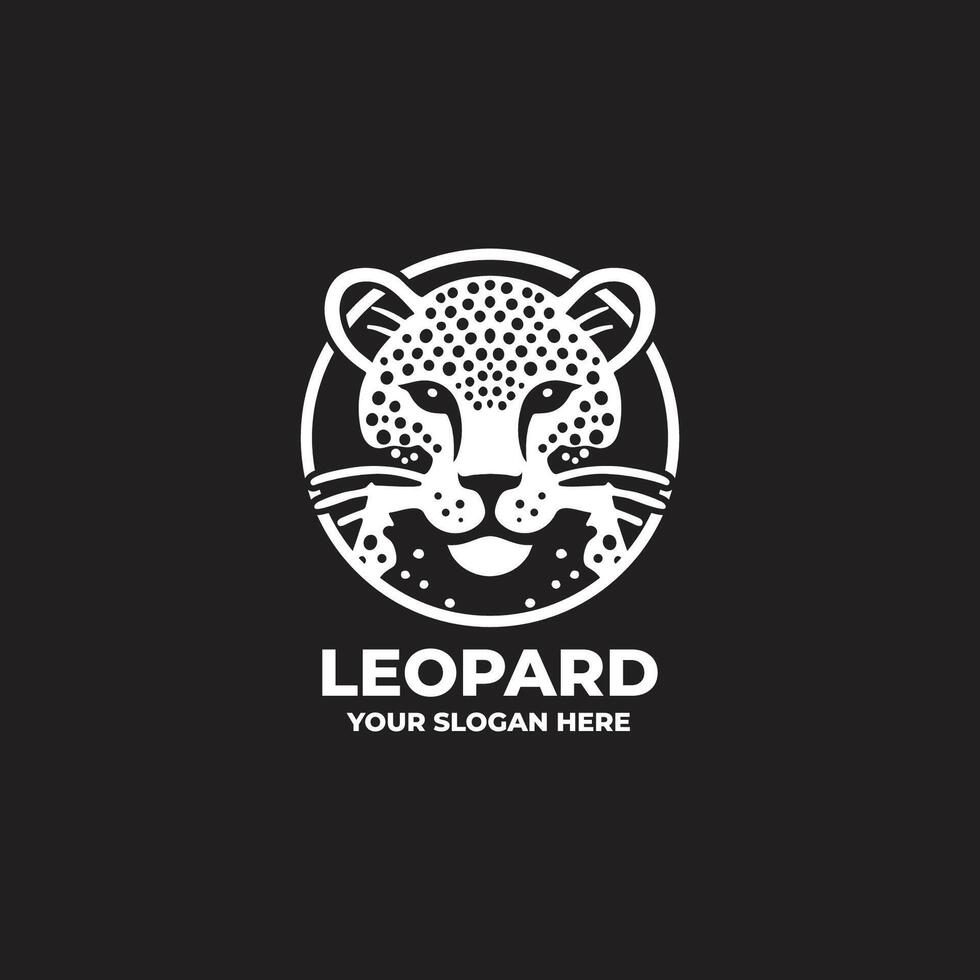 flat design logo of a leopard simple and modern vector