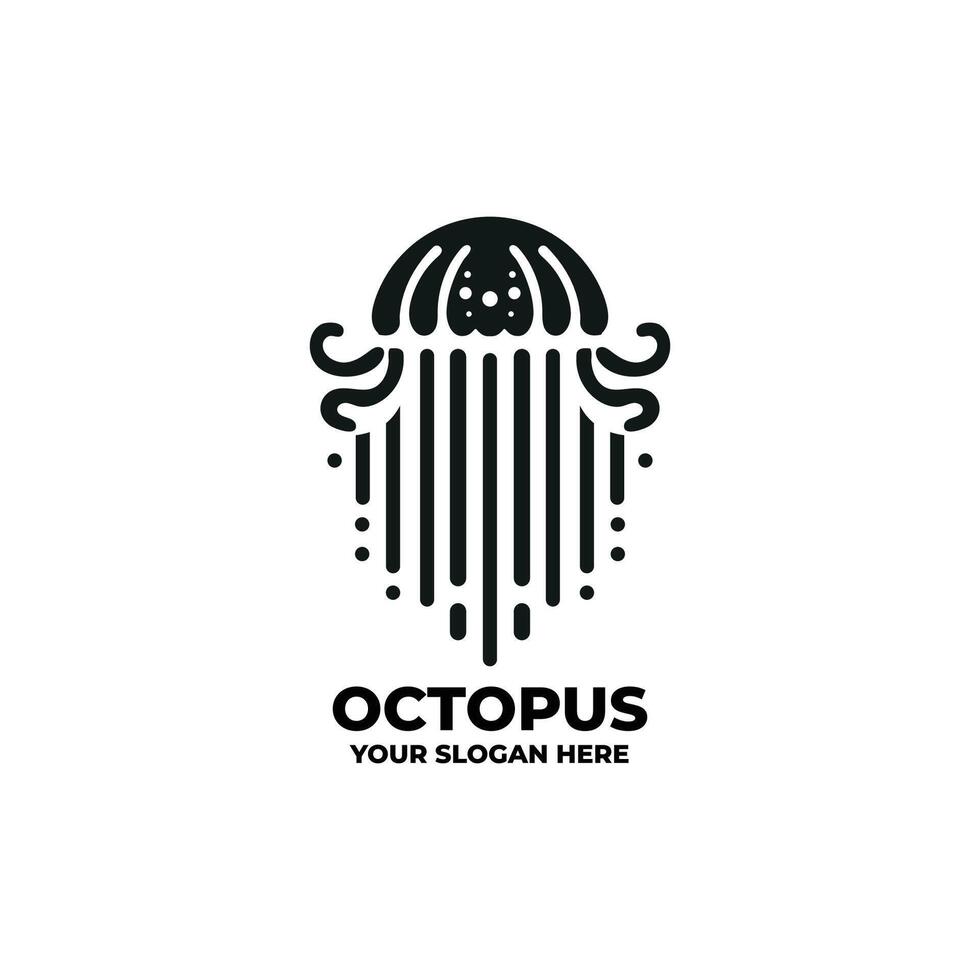 a flat logo of an Octopus vector