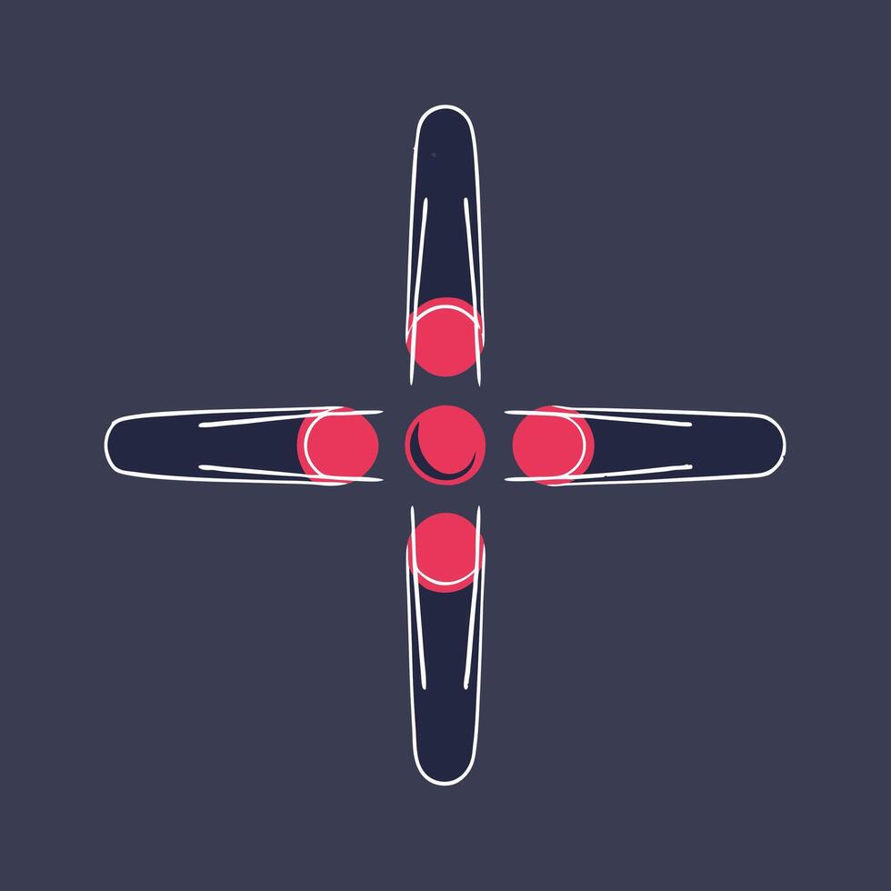 Abstract Cross Design with Circular Elements vector